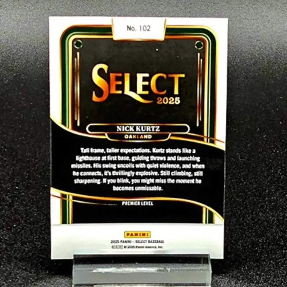 Nick Kurtz Select Premier Level Stadium Club RC Athletics Top Prospect Rookie